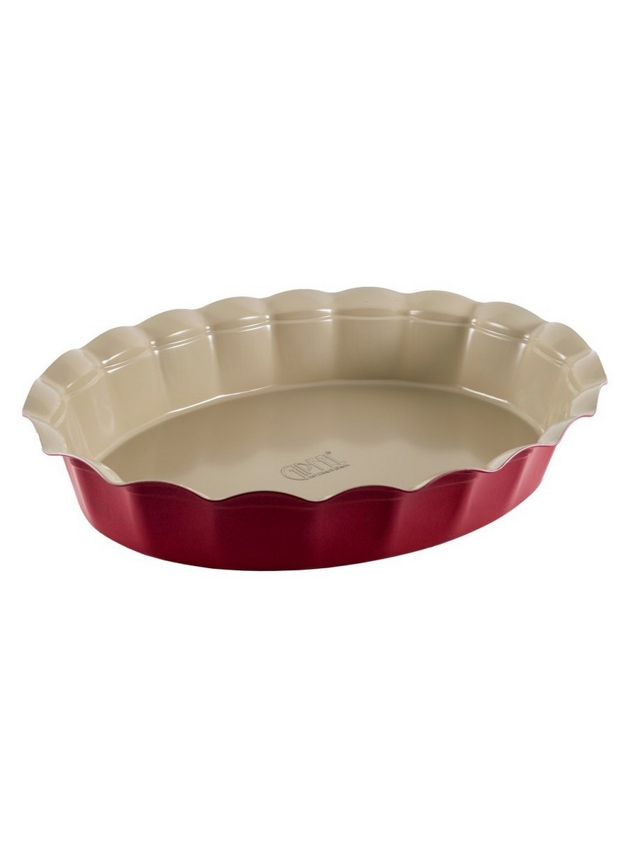 картинка 1888 GIPFEL Форма для выпечки OVEN 42,0x33,0x7,5см овальная с антипригарным покрытием Whitford. Цвет: внутри кремовый, снаружи красный. Материал: Углеродистая сталь от магазина Gipfel