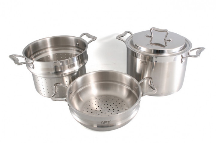 картинка 1632 Пароварка трехъярусная ATTUALITA 5.6 л от магазина Gipfel