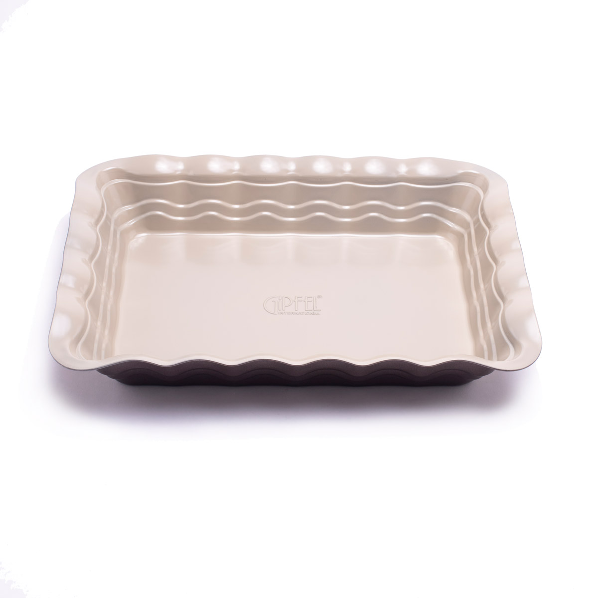 картинка 1897 GIPFEL Форма для выпечки OVEN 38,0x27,5x6,4см прямоугольная с антипригарным покрытием Whitford. Цвет: внутри кремовый, снаружи коричневый. Материал: Углеродистая сталь от магазина Gipfel