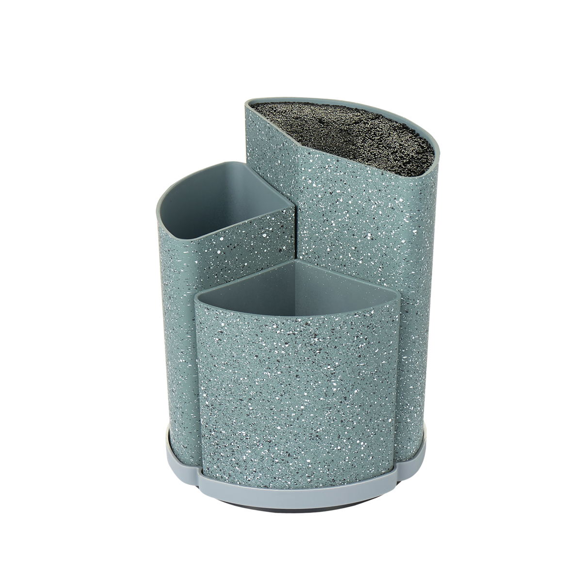 картинка 8441 GIPFEL Подставка под ножи универсальная BAXTER, 22 см, 18 см, 14 см. Материал: пластик. Цвет: серый мрамор. от магазина Gipfel