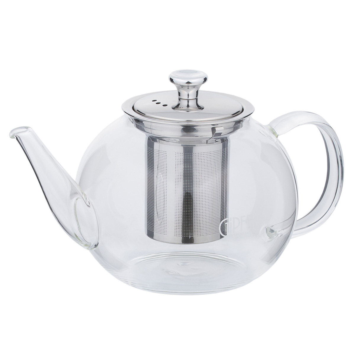 картинка 7087 GIPFEL Чайник заварочный 1000мл Материал: боросиликатное стекло. Ситечко и крышка нержавеющая сталь. от магазина Gipfel