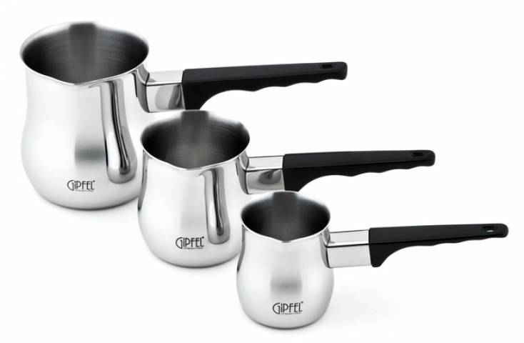 картинка 6203 GIPFEL Набор стальных турок COMELY 170 мл, 340 мл, 680 мл от магазина Gipfel