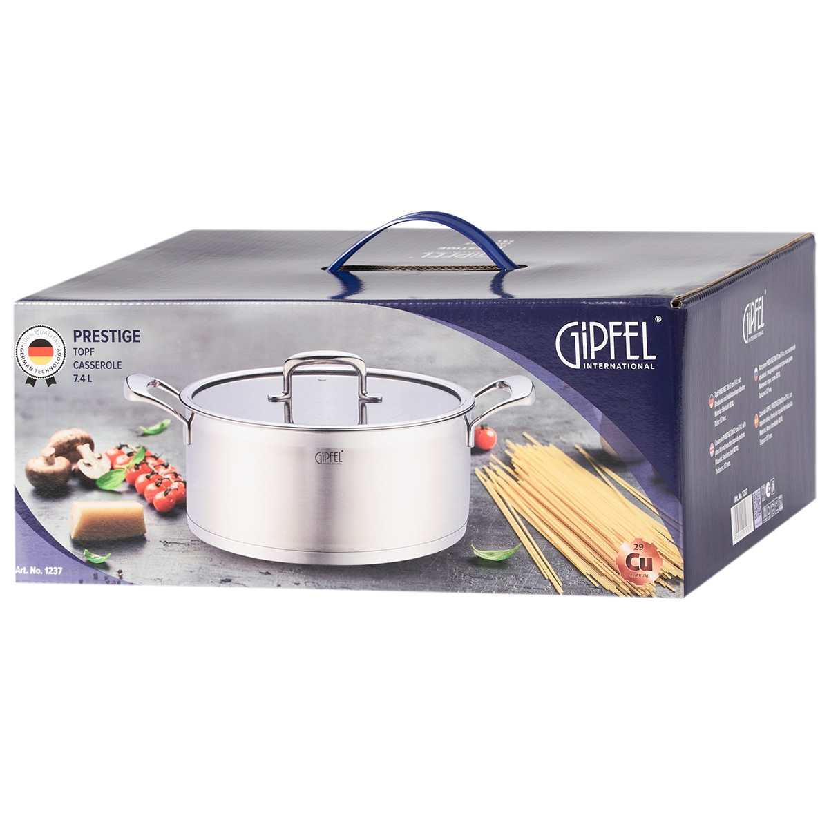 картинка 1237 GIPFEL Кастрюля PRESTIGE 7.4 л от магазина Gipfel