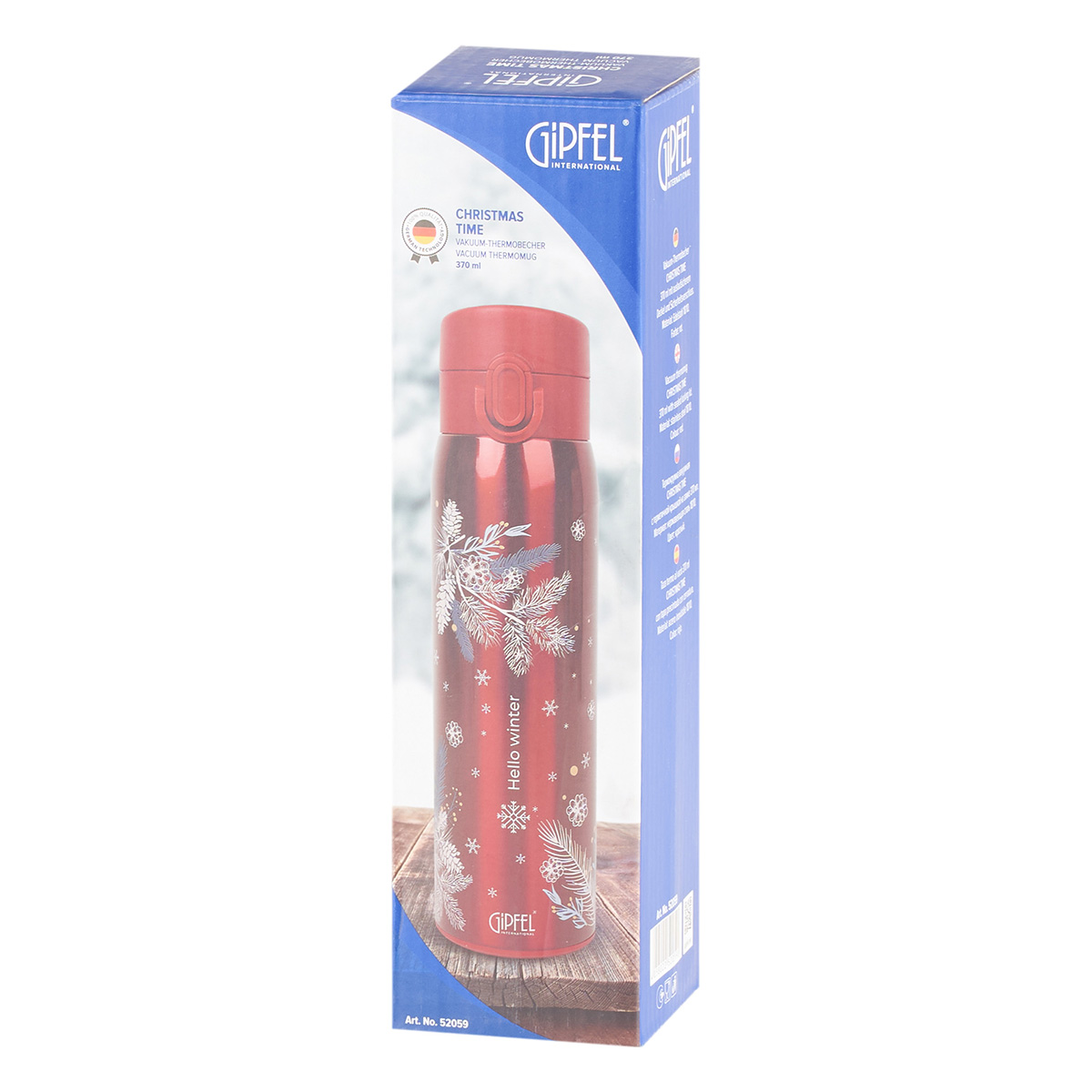 Термокружка вакуумная Gipfel Christmas Time 52059 370 мл фото