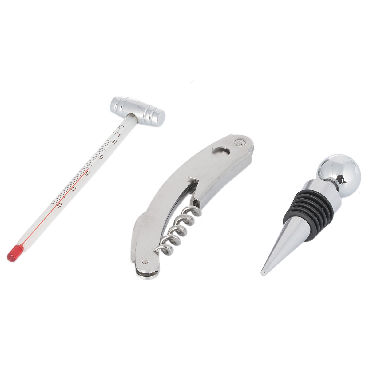 картинка 9631 GIPFEL Набор винных аксессуаров из 3 предметов в кейсе из кожи. Материал: искуственная кожа, сплав цинка, нерж сталь. Цвет: черный. от магазина Gipfel