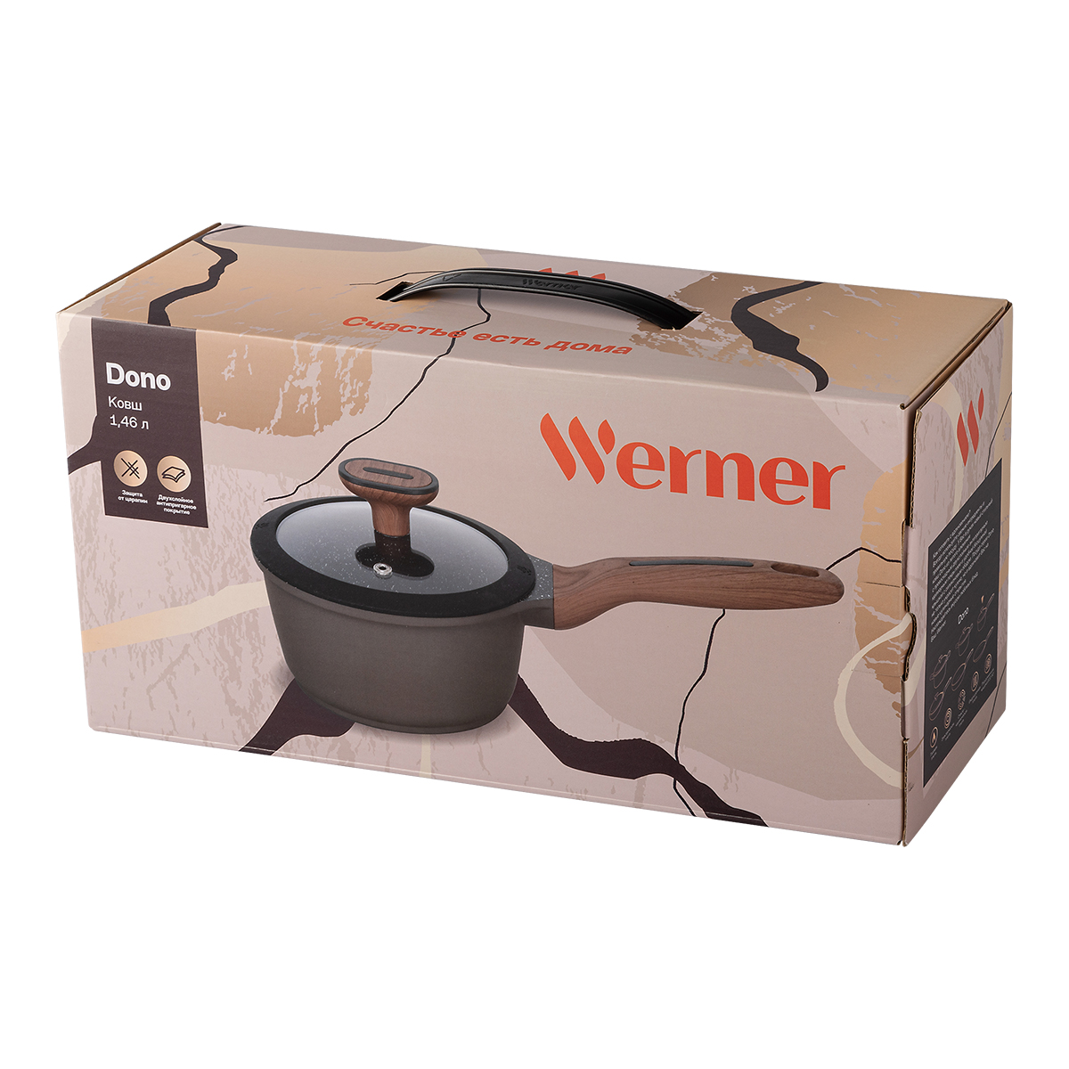 картинка 2360 GIPFEL Ковш TOSCANA со стеклянной крышкой 1,2 л от магазина Gipfel