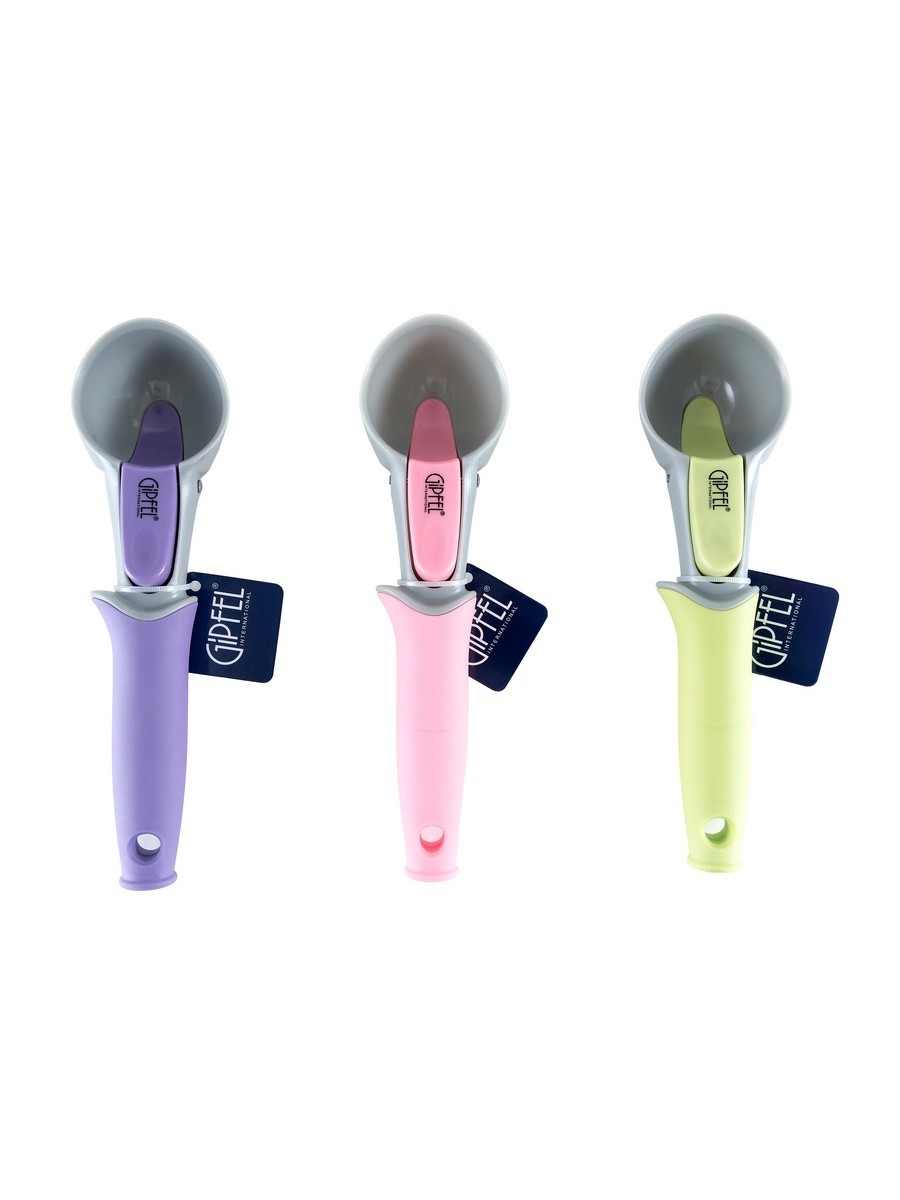 картинка 6356 GIPFEL Ложка для мороженого 21см. Покрытие ручки "Soft touch". Материал: пластик. Цвет ручки: зеленый, фиолетовый, розовый от магазина Gipfel