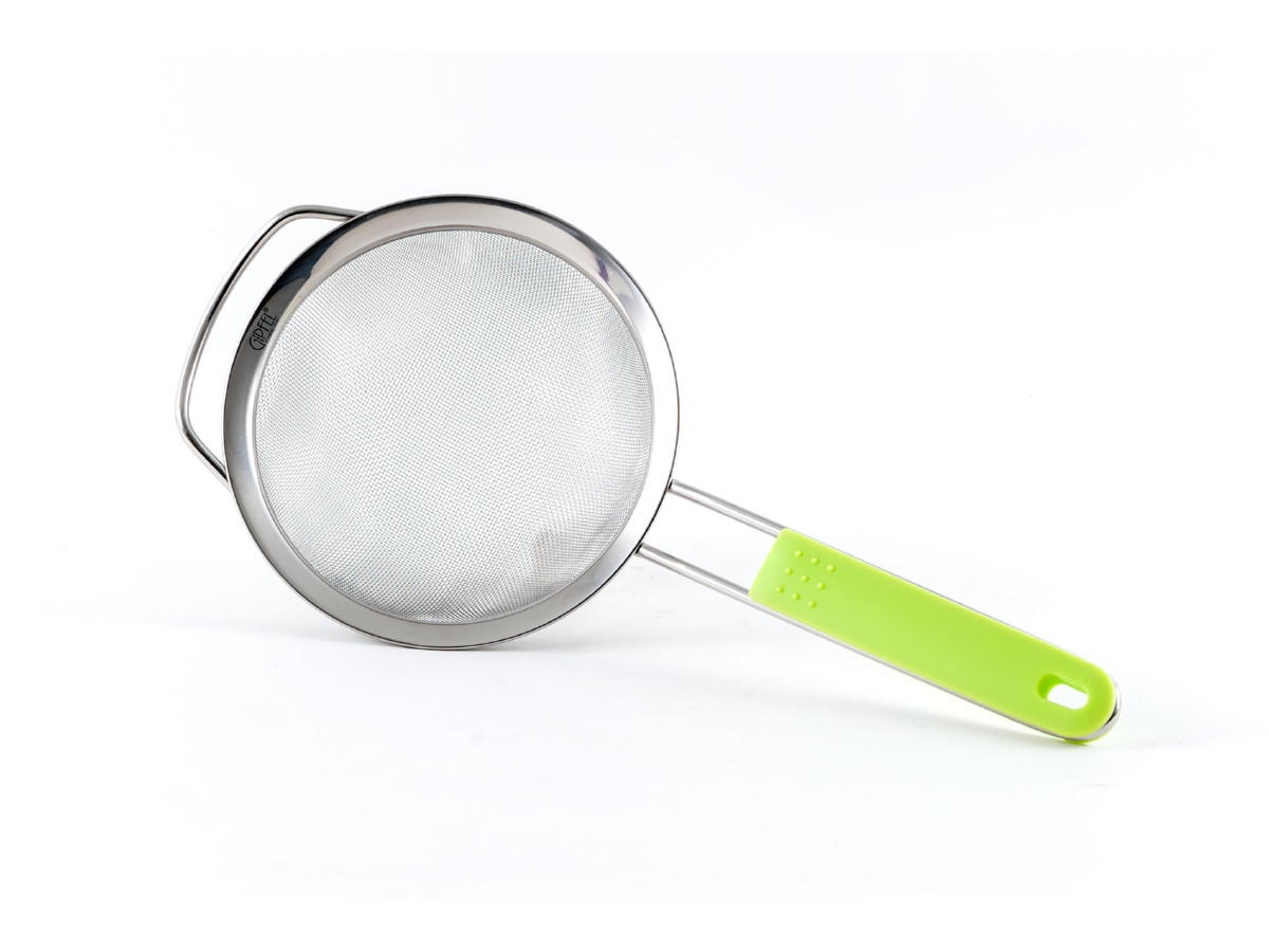 картинка 5478 GIPFEL Сито из нержавеющей стали, диаметр 18см. Материал ручки: силикон. Цвет ручки: зеленый. от магазина Gipfel