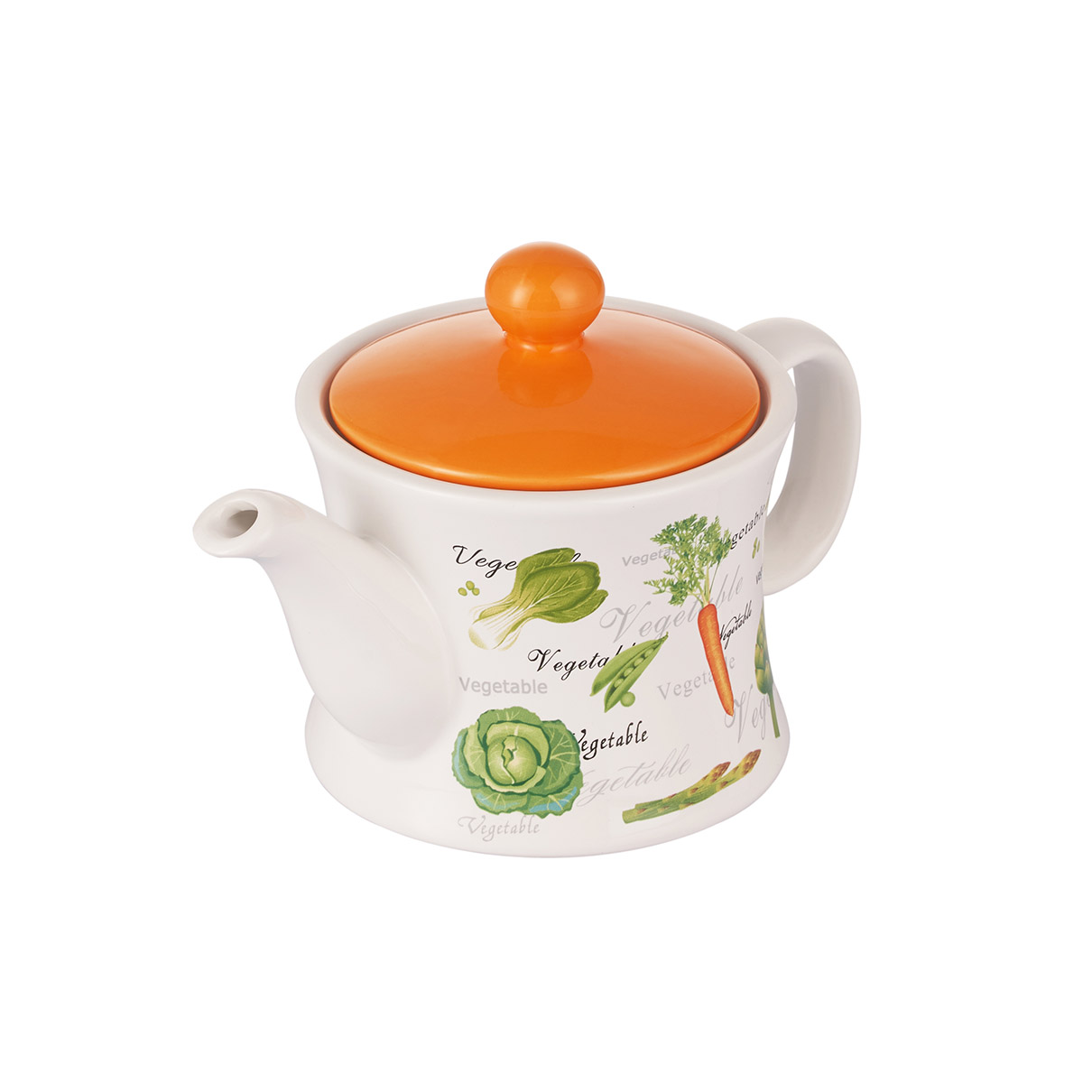 картинка 3848 GIPFEL Чайник с сеткой-фильтром VEGETAL 750мл. Материал: керамика. Базовые цвета: белый, оранжевый. от магазина Gipfel