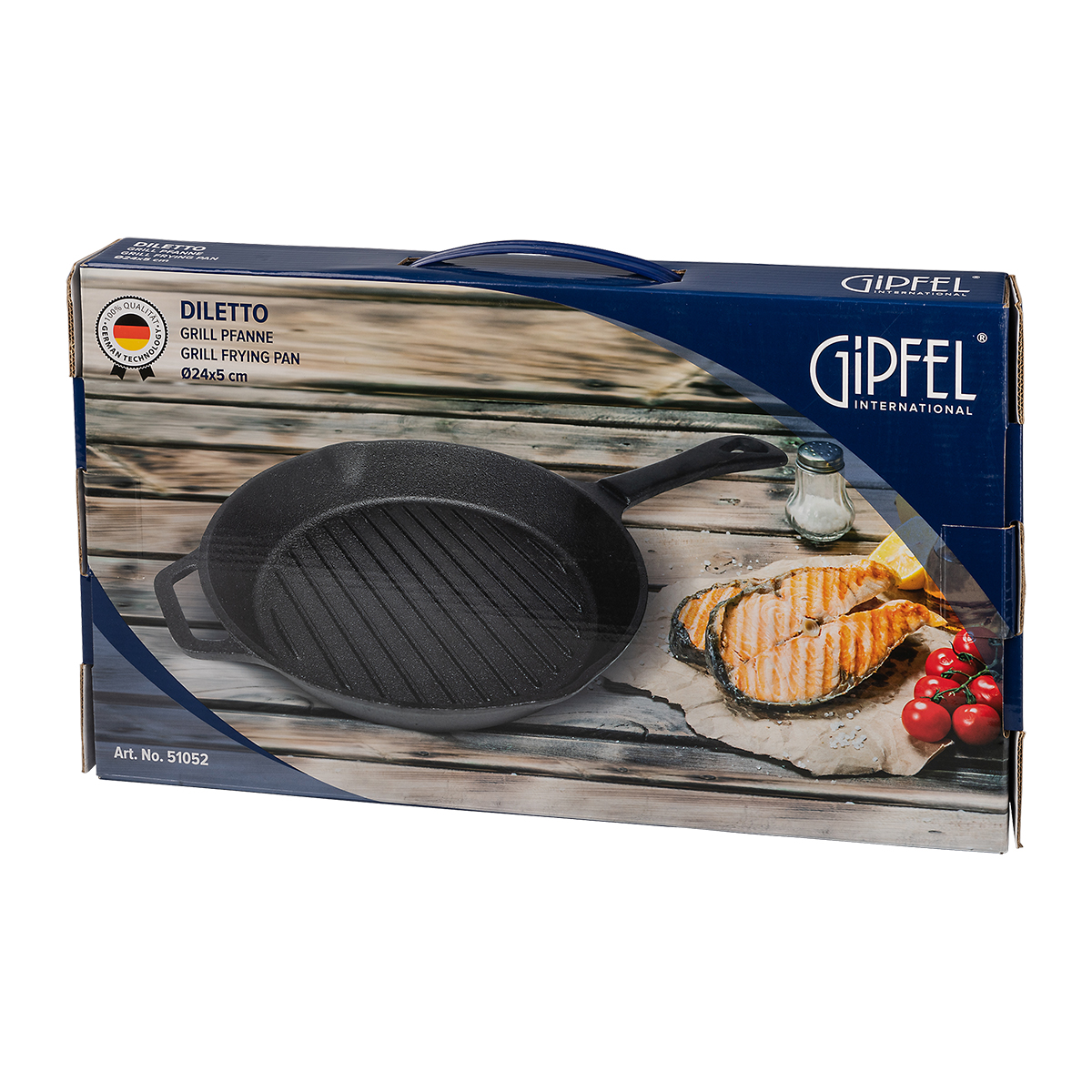 Чугунная сковорода-гриль Gipfel Diletto 51052 24 см фото