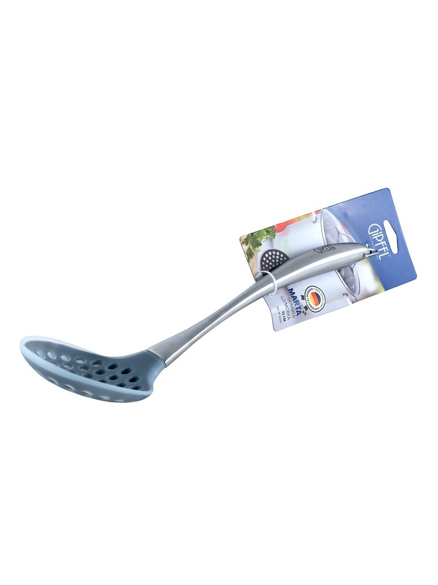 картинка 6375 GIPFEL Шумовка с ручкой MARTA из нержавеющей стали 32см. Материал: нейлон, силикон, нерж.сталь от магазина Gipfel