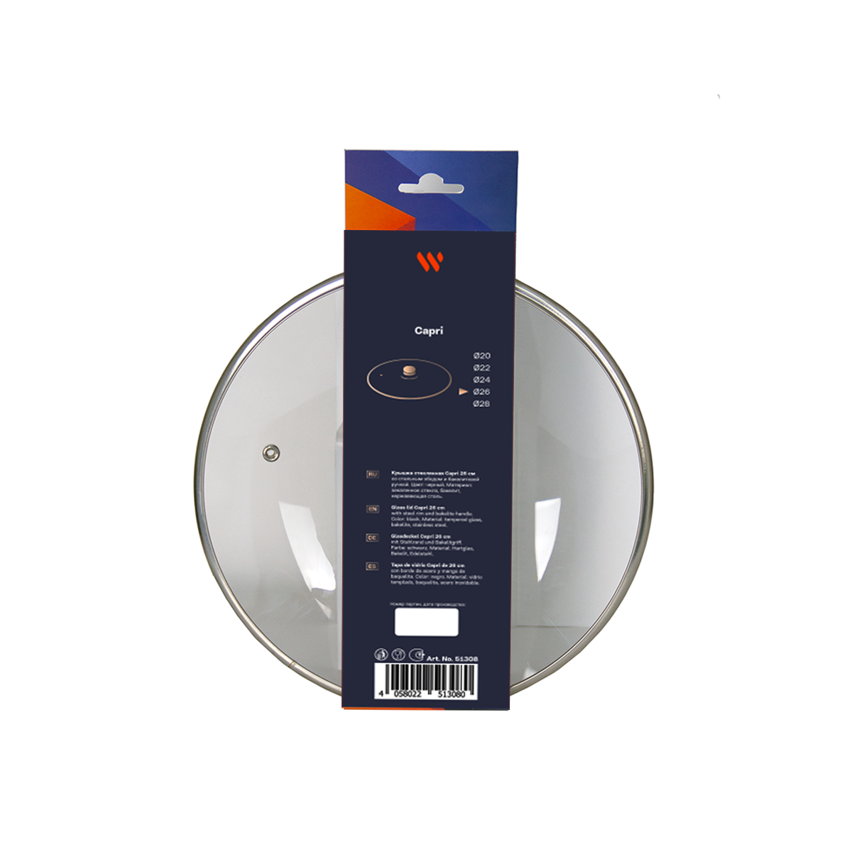 Крышка стеклянная Werner Capri 51308 26 см фото