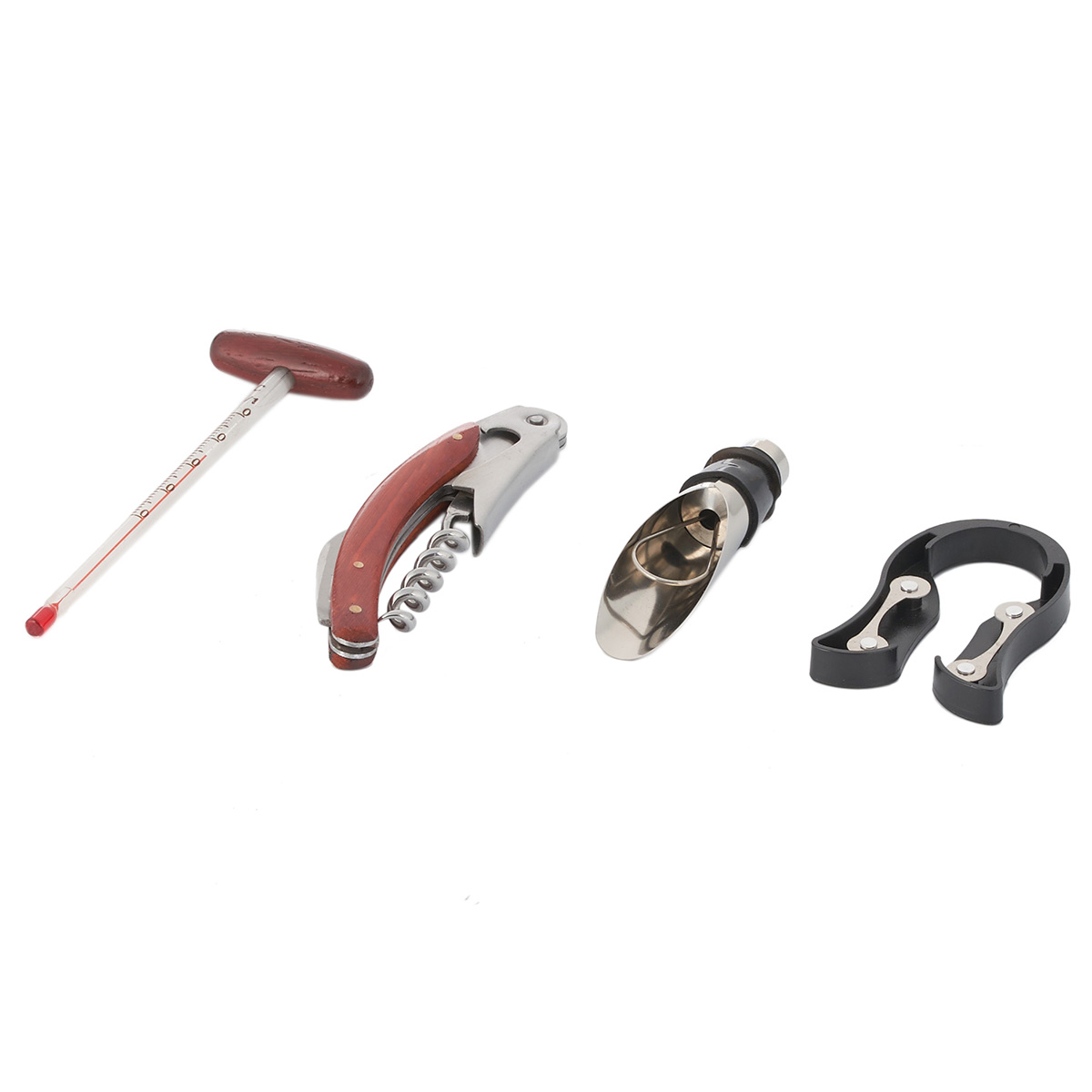 картинка 9627 GIPFEL Футляр из красного дерева для вина с винными аксессуарами (4 предмета), 36х11,5х11см. Материал: МДФ, пластик, нерж сталь. от магазина Gipfel