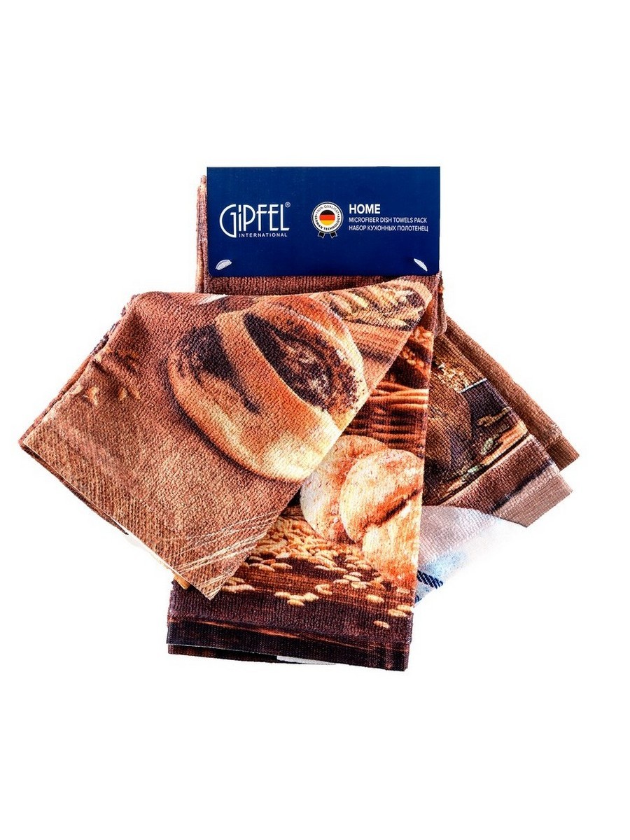 картинка 2707 GIPFEL Набор кухонных полотенец HOME из микрофибры из 3шт, 38х63. Материал: 61% композиционное микрофибровое волокно, 39% полиэстер от магазина Gipfel