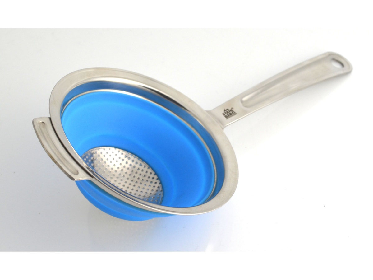 картинка 2607-S STAHLBERG Дуршлаг складной с ручкой 10 см синий от магазина Gipfel