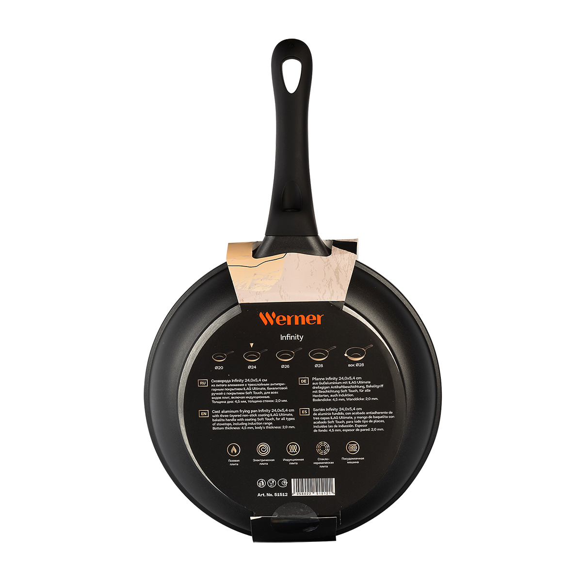 Алюминиевая сковорода Werner Infinity 51512 24 см фото