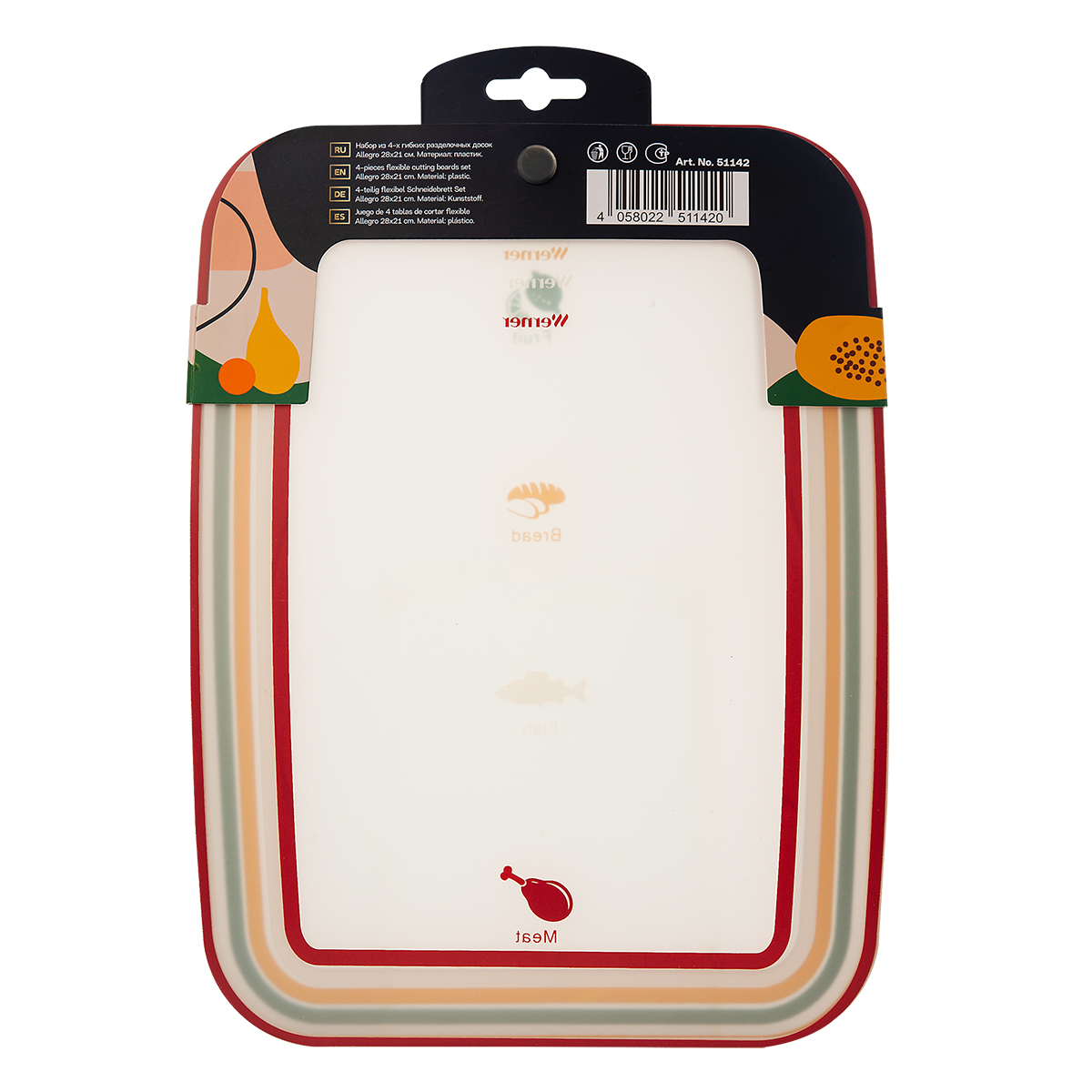 Набор гибких разделочных досок Werner Allegro 51142 4 предмета фото