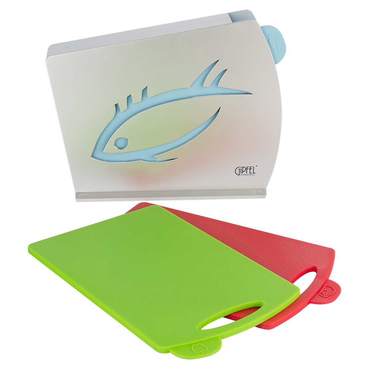 картинка 3249 GIPFEL Набор пластиковых досок с подставкой BRIGHT, 3 пр 250х80х305 мм. Материал: пластик. Цвет: зеленый, красный, голубой. от магазина Gipfel