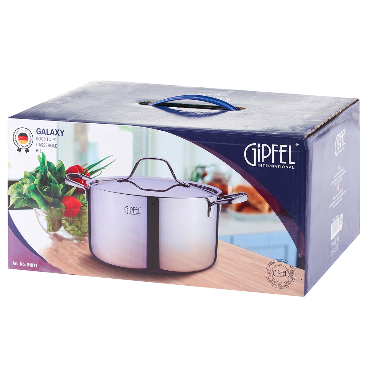 Кастрюля из нержавеющей стали Gipfel Galaxy 51971 24 см/6 л фото