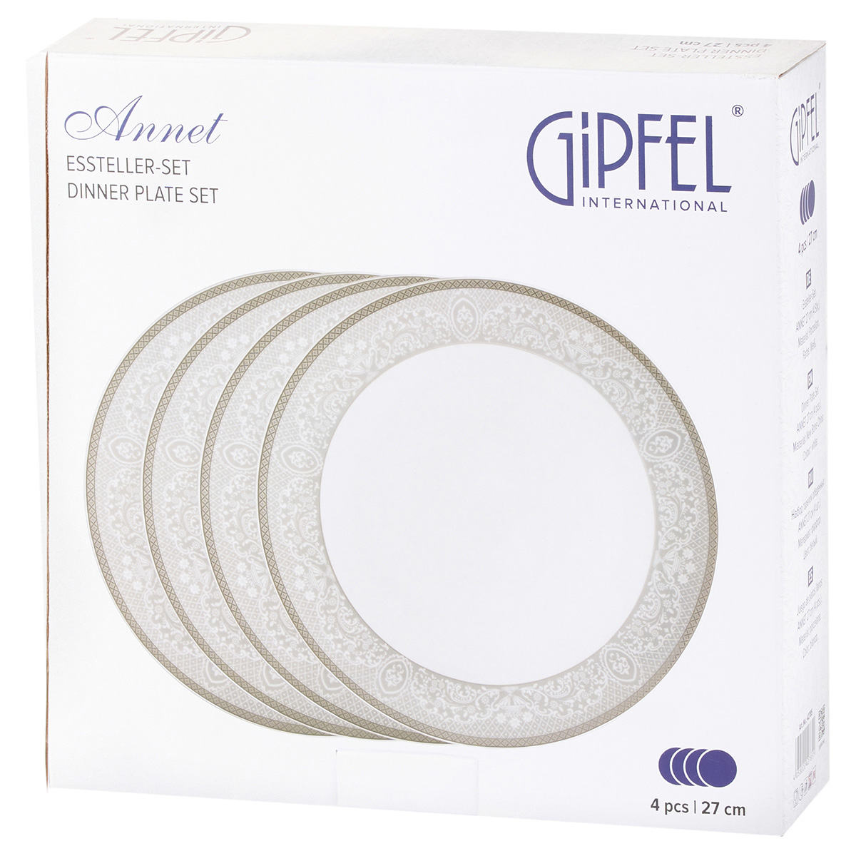 Набор обеденных тарелок Gipfel Annet 42785 27 см 4 предмета фото