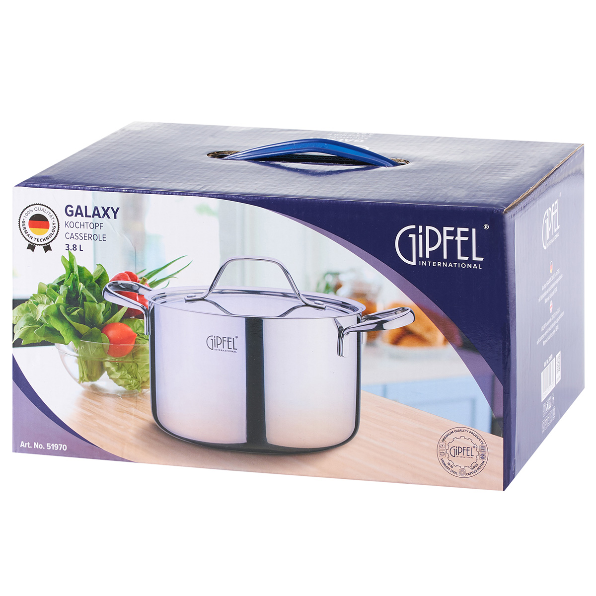 Кастрюля из нержавеющей стали Gipfel Galaxy 51970 20 см/3,8 л фото