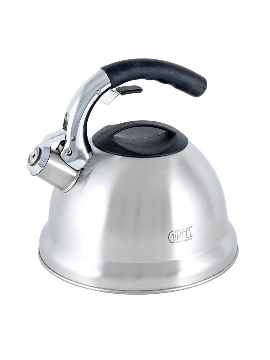 картинка 8597 GIPFEL Чайник для кипячения ESTELLA 3.0 л. Материал: нержавеющая сталь 18/10. Материал ручки: цинковый сплав, нейлон, силикон. Индукционное дно. от магазина Gipfel