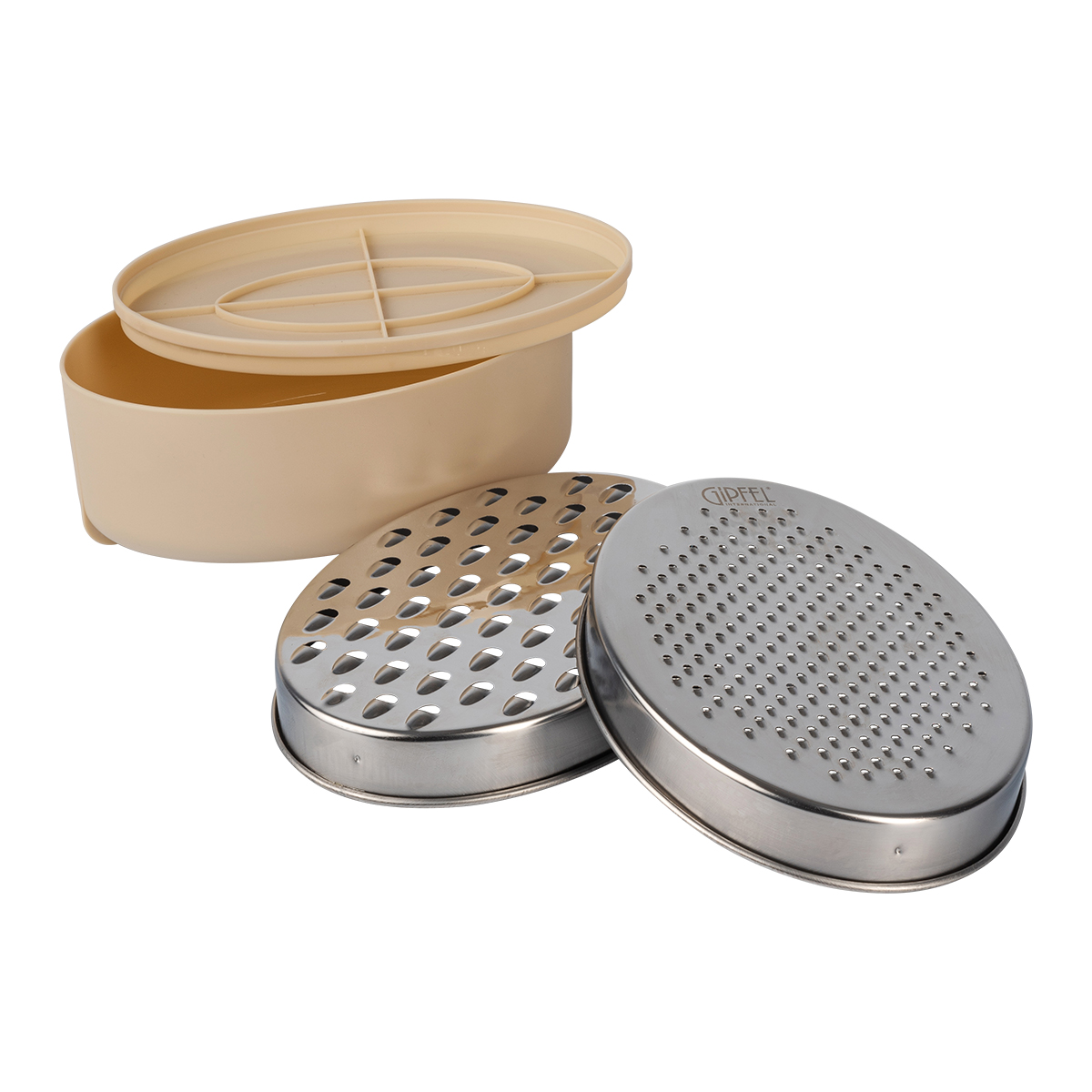 картинка 5398 GIPFEL Терка с контейнером SONNA 17х12см. Материал: нерж сталь, пластик. Цвет:  бирюзовый. от магазина Gipfel