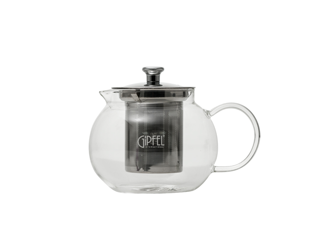 картинка 7082 GIPFEL Чайник заварочный 600мл Материал: боросиликатное стекло, ситечко и крышка нержавеющая сталь от магазина Gipfel