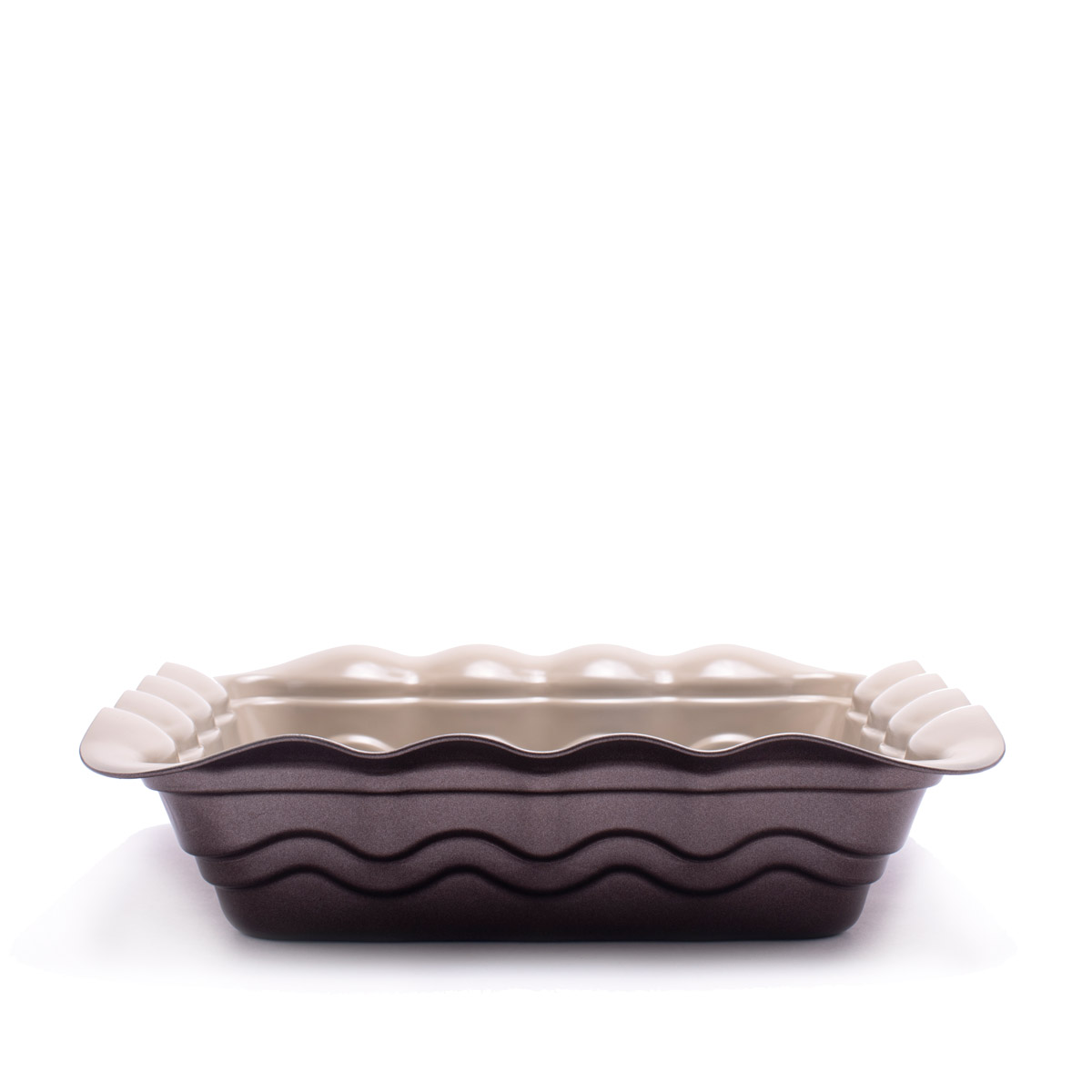 картинка 1895 GIPFEL Форма для выпечки OVEN 25,3x25,3x5,0см квадратная с антипригарным покрытием Whitford. Цвет: внутри кремовый, снаружи коричневый. Материал: Углеродистая сталь от магазина Gipfel