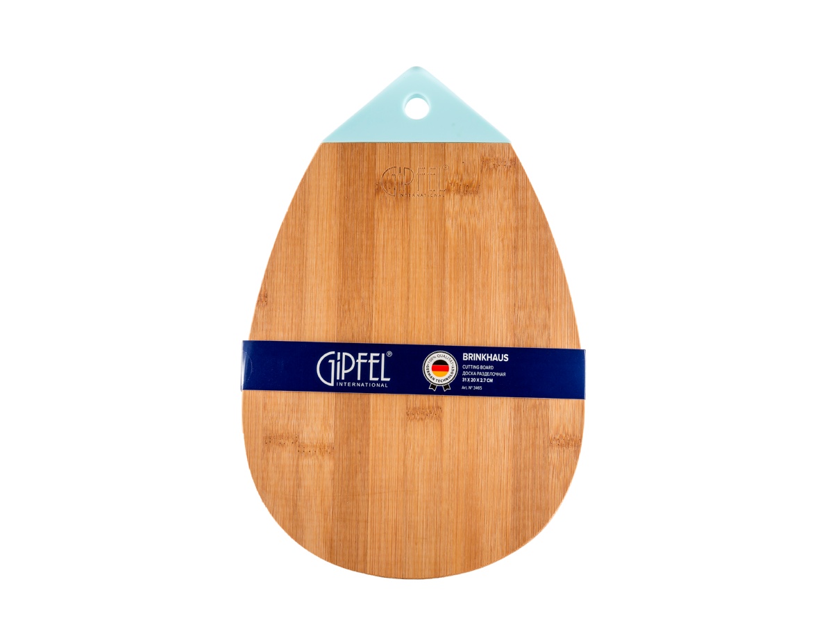 картинка 3465 GIPFEL Доска разделочная BRINKHAUS 26х20х2,7см c бирюзовым силиконовым подвесом. Материал: бамубук, силикон. от магазина Gipfel