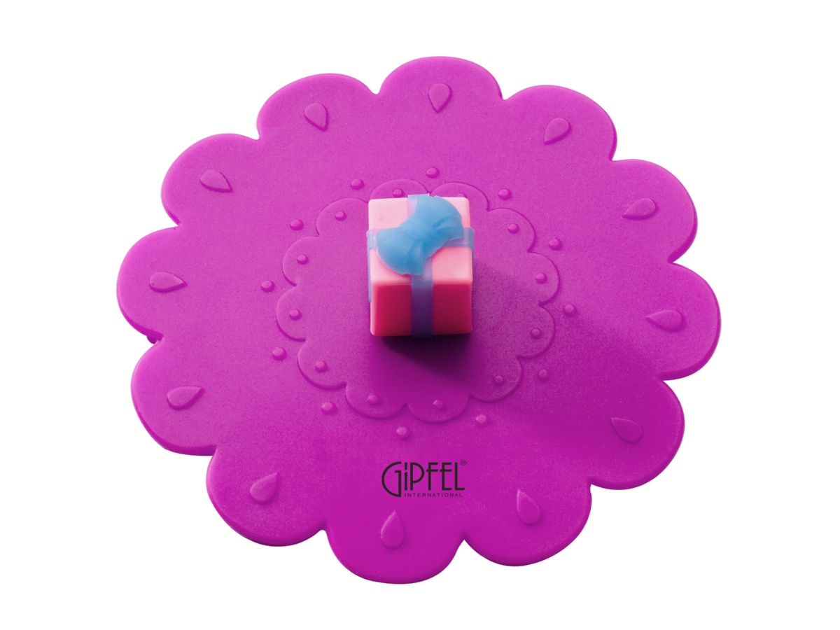 картинка 2863 GIPFEL Крышка силиконовая 12х3см ручка в форме куба с бантиком от магазина Gipfel