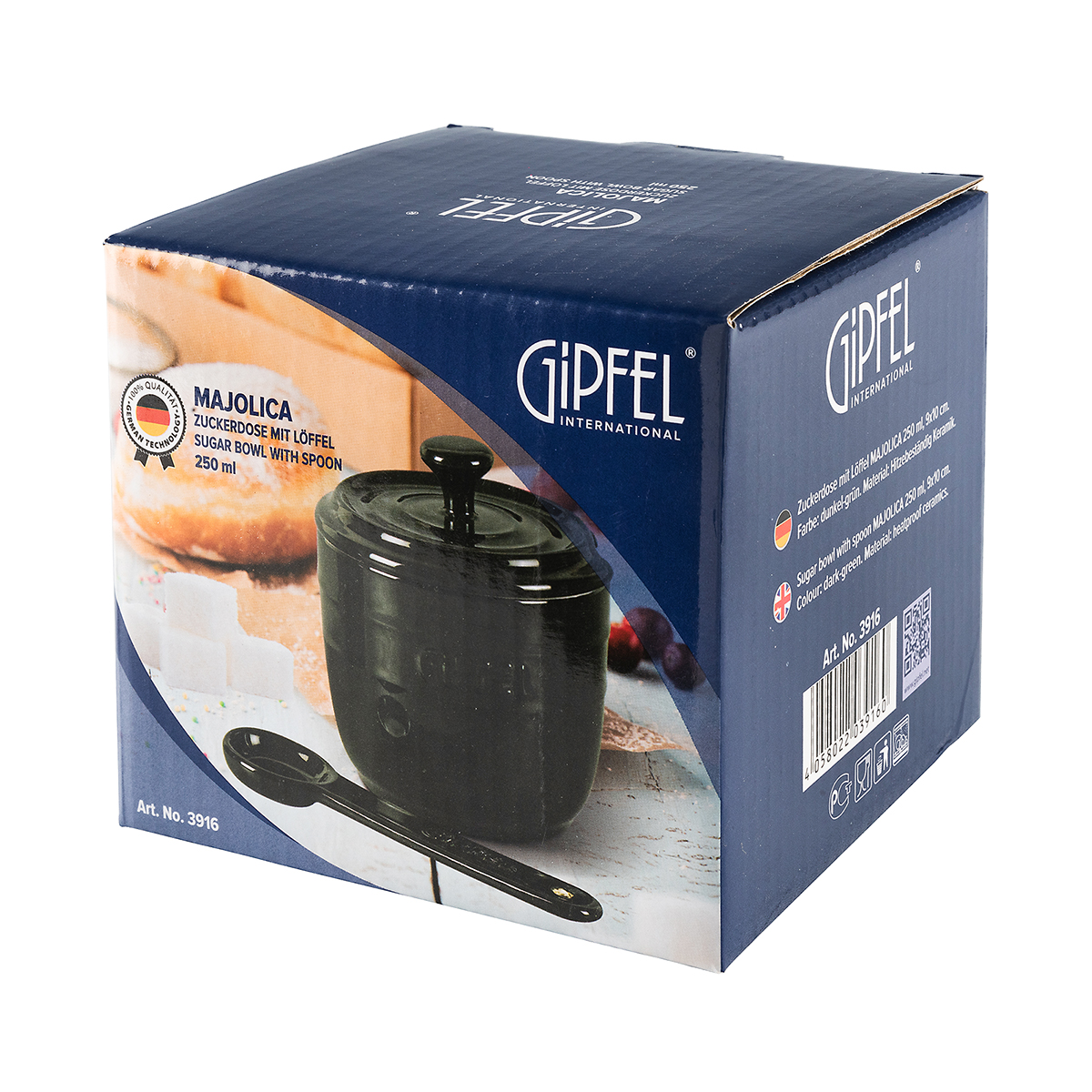 Сахарница с ложкой керамическая Gipfel Majolica 3916 0,25 л фото