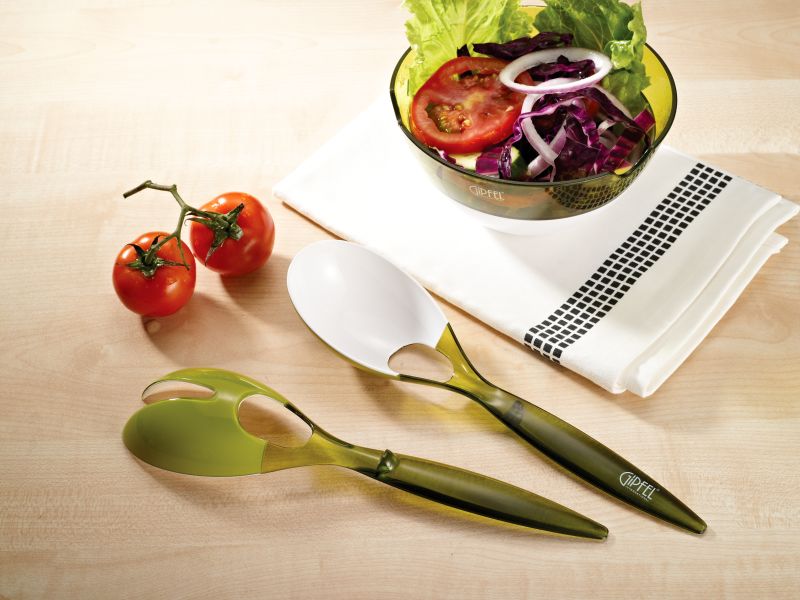 картинка 9448 GIPFEL Набор приборов для салата AMADEUS: вилка, ложка 26х6,5х3см цвет зеленый Материал : AS от магазина Gipfel