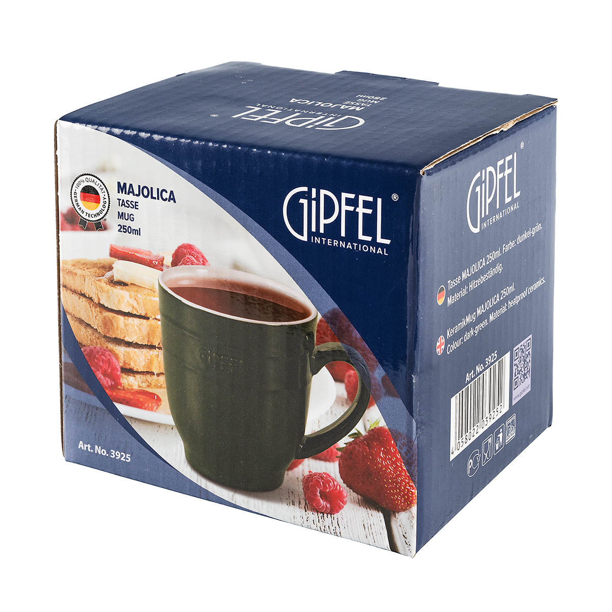 Кружка MAJOLICA 250мл. Цвет: темно-зеленый. Материал: жаропрочная керамика от магазина Gipfel 3925