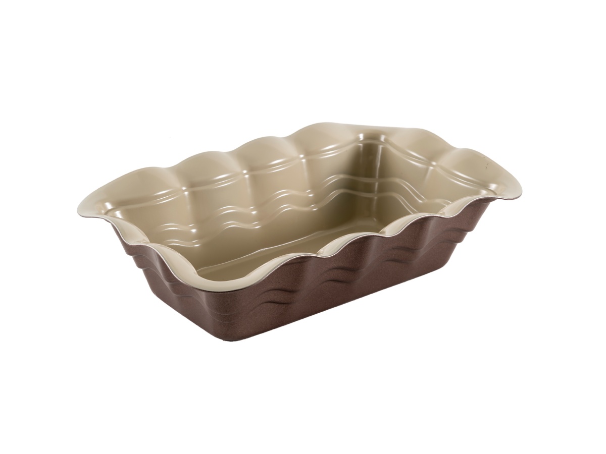 картинка 1892 GIPFEL Форма для выпечки OVEN 27,8x17,7x7,2см прямоугольная с антипригарным покрытием Whitford. Цвет: внутри кремовый, снаружи коричневый. Материал: Углеродистая сталь от магазина Gipfel