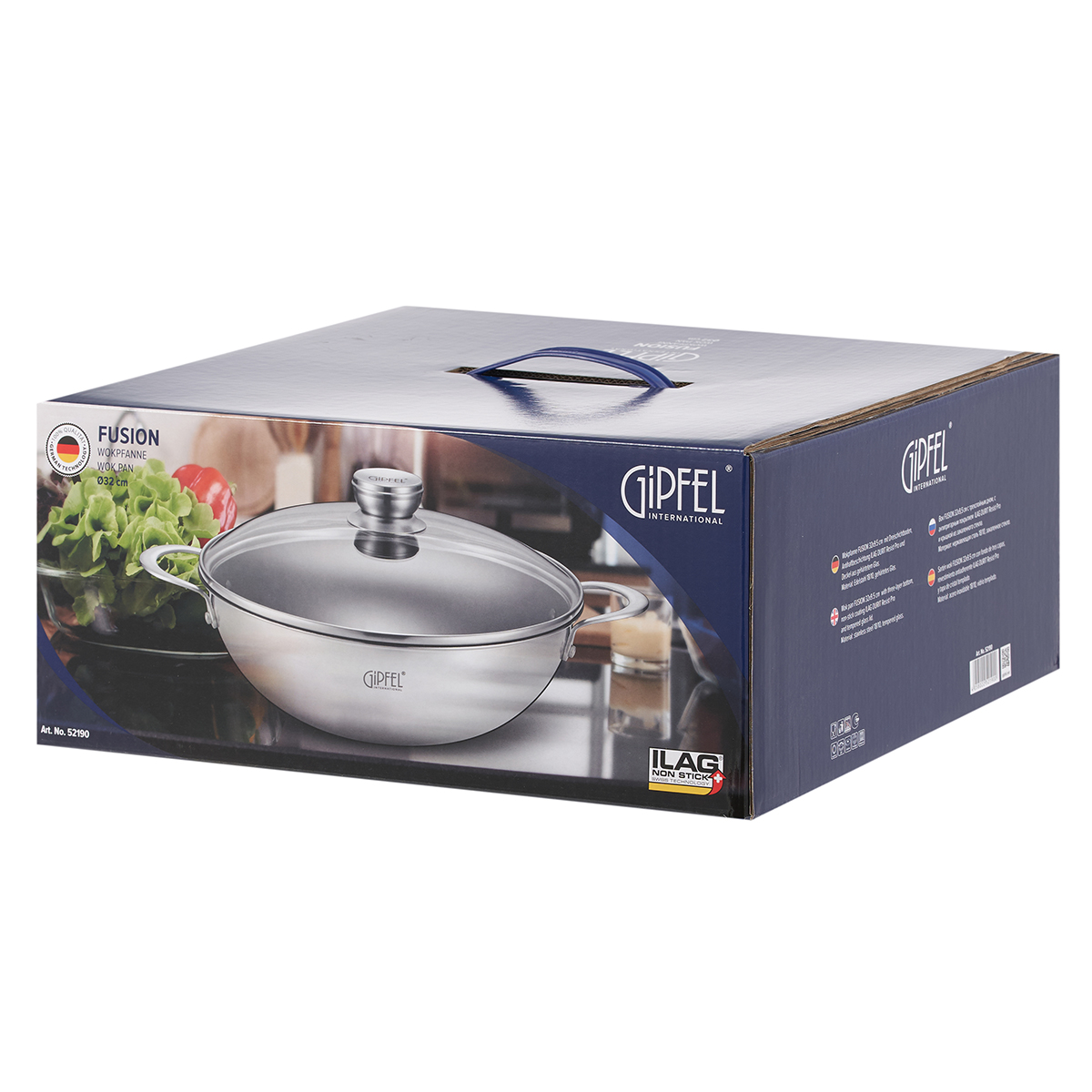 Вок из нержавеющей стали Gipfel Fusion 52190 32 см/6 л фото