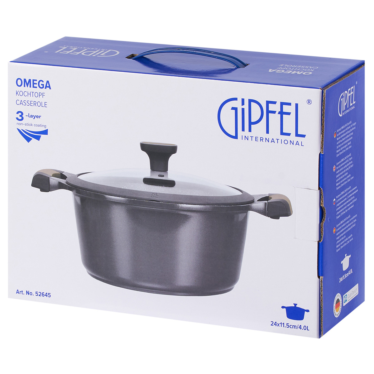 Алюминиевая кастрюля Gipfel Omega 52645 24 см/4 л фото