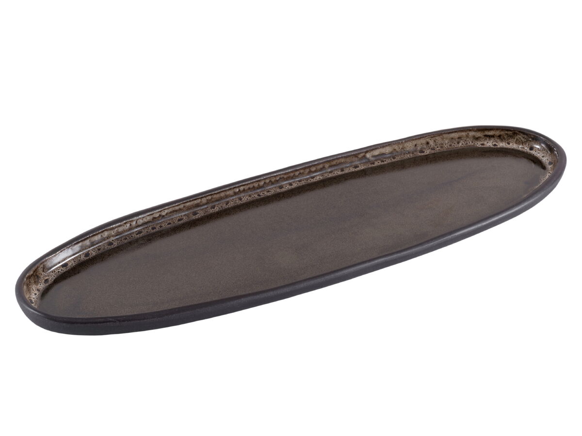 Тарелка овальная узкая Gipfel Жареная карамель 009000158 35x11 см фото