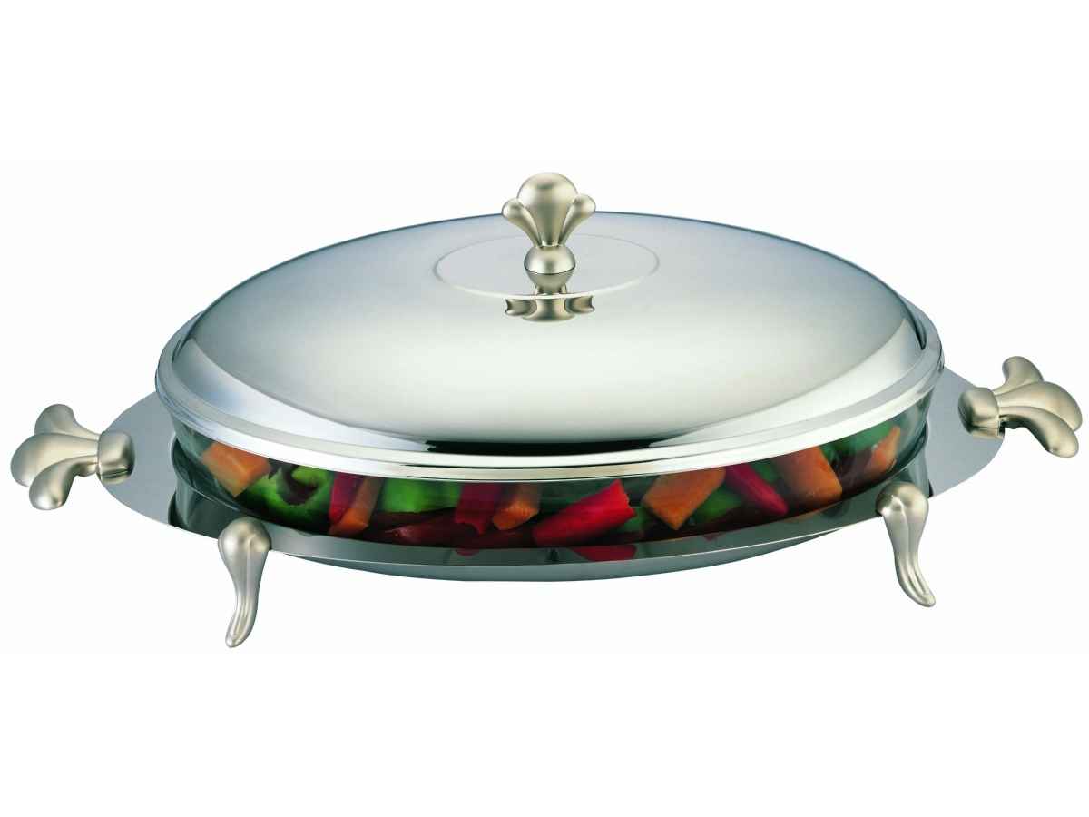 картинка 5039-S STAHLBERG Овальный мармит 3 л со стекл чашой  (нерж сталь) от магазина Gipfel