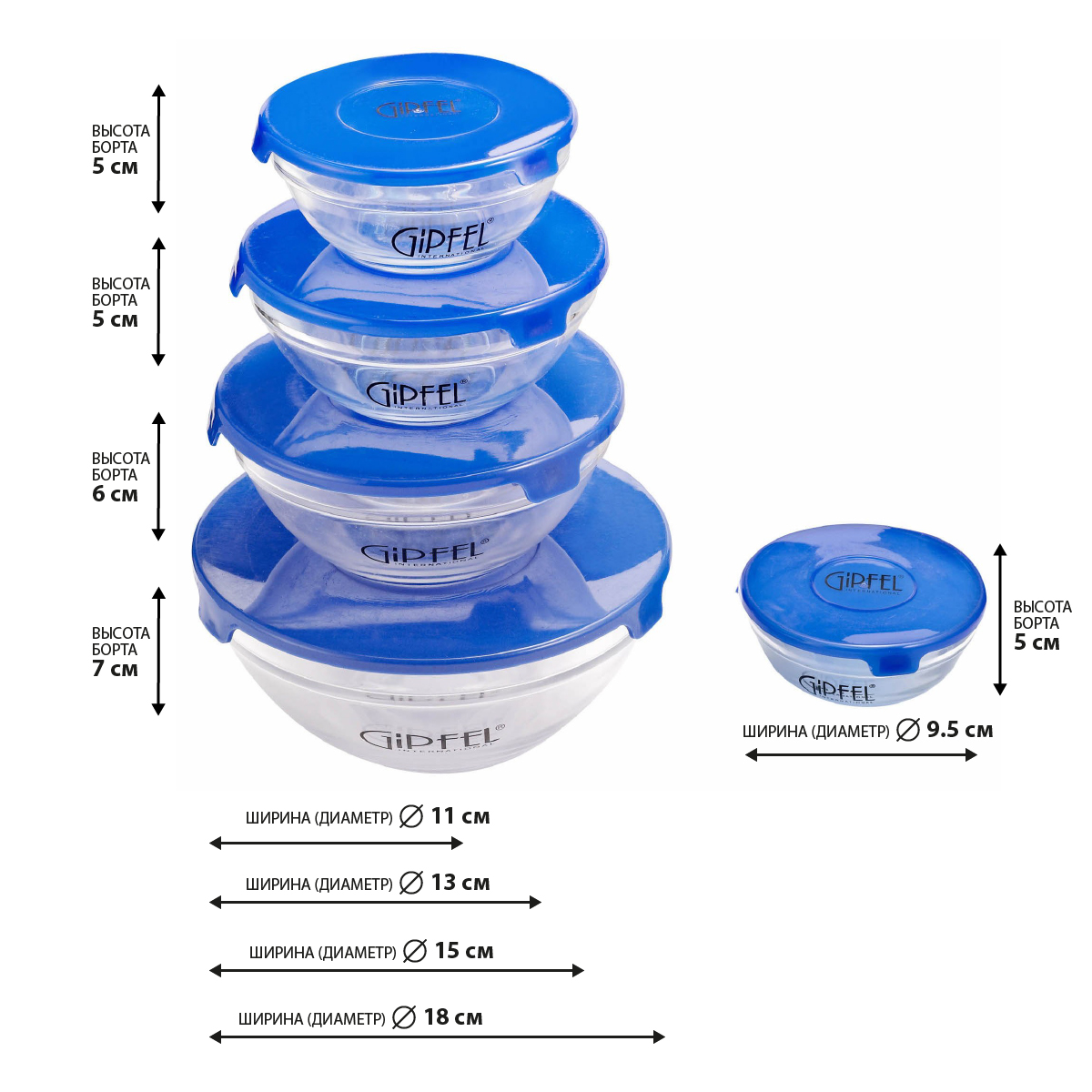 картинка 6208 Gipfel набор CAMELIA 5 контейнеров от магазина Gipfel