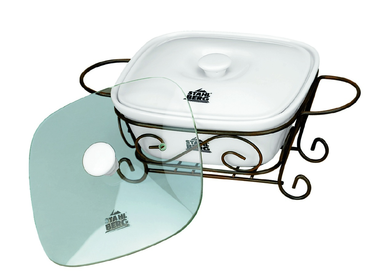 Квадратный мармит с фарфоровым контейнером Stahlberg 5875-S 1000 мл фото