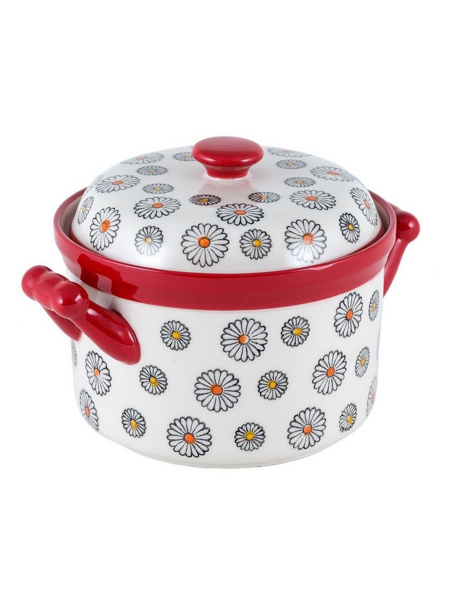 картинка 3828 GIPFEL Горшок керамический 780мл, 17,5х14х12см с крышкой от магазина Gipfel