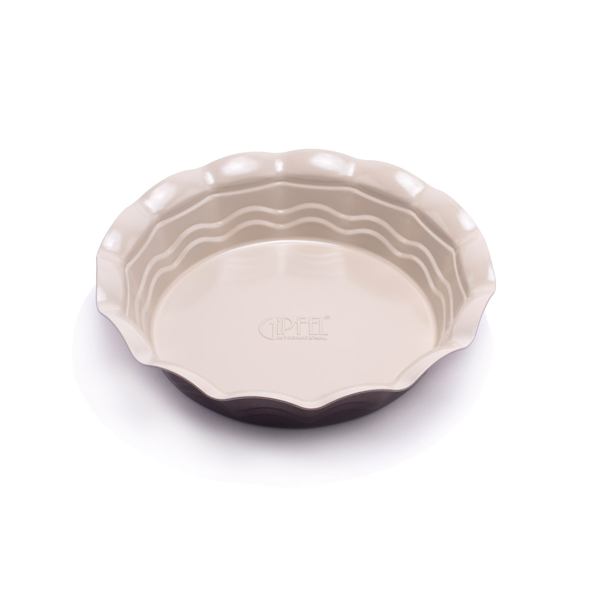картинка 1893 GIPFEL Форма для выпечки OVEN 27,2x27,2x6,0см круглая с антипригарным покрытием Whitford. Цвет: внутри кремовый, снаружи коричневый. Материал: Углеродистая сталь от магазина Gipfel