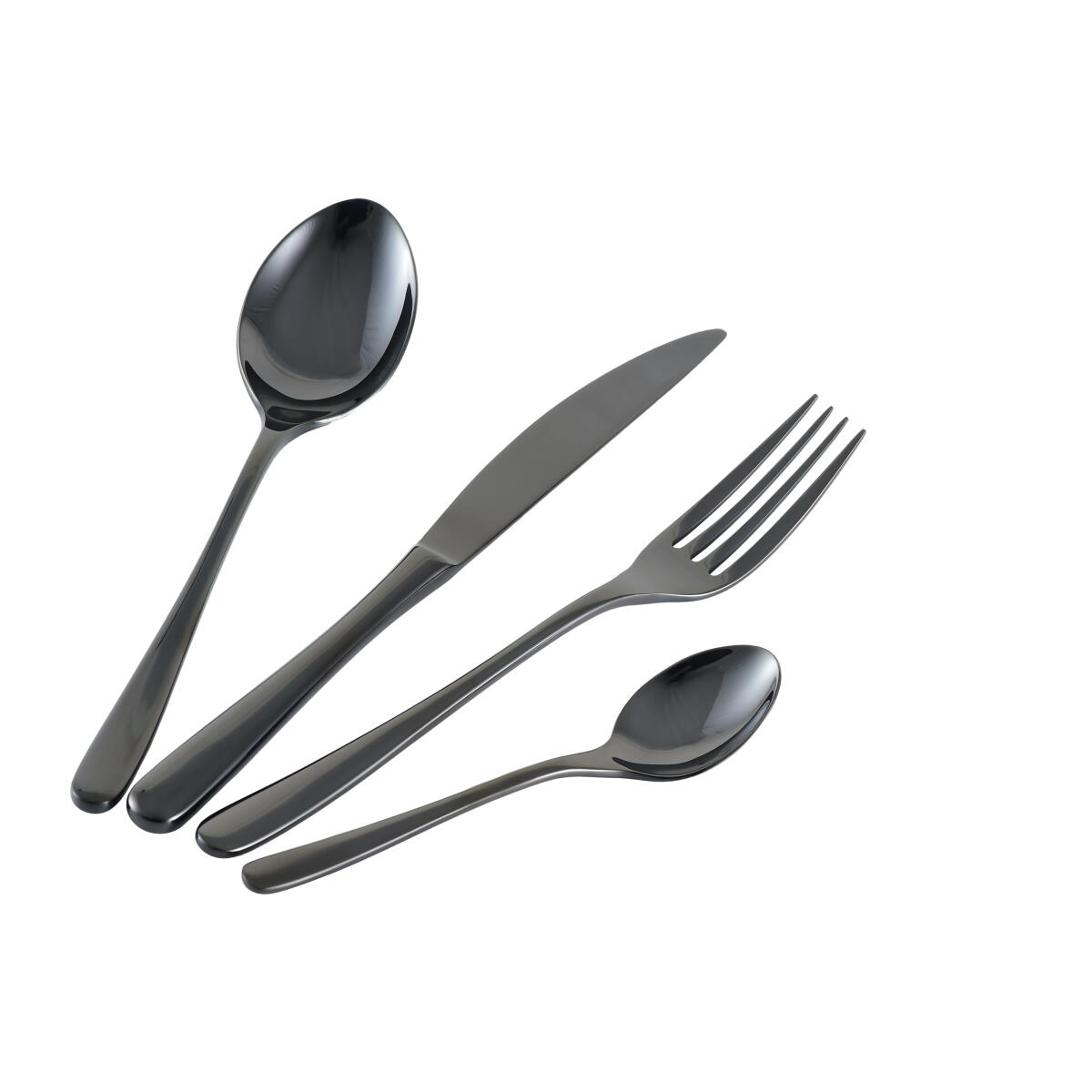 картинка 8482 GIPFEL Набор столовых приборов 24 предмета премиального класса в кожаном футляре. Материал: нерж. сталь 18/10. Покрытие: PVD вакуумное напыление. Цвет: черный от магазина Gipfel