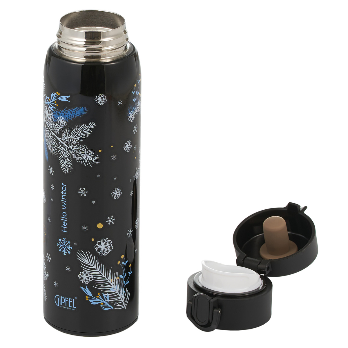 Термокружка вакуумная Gipfel Christmas Time 52062 370 мл фото