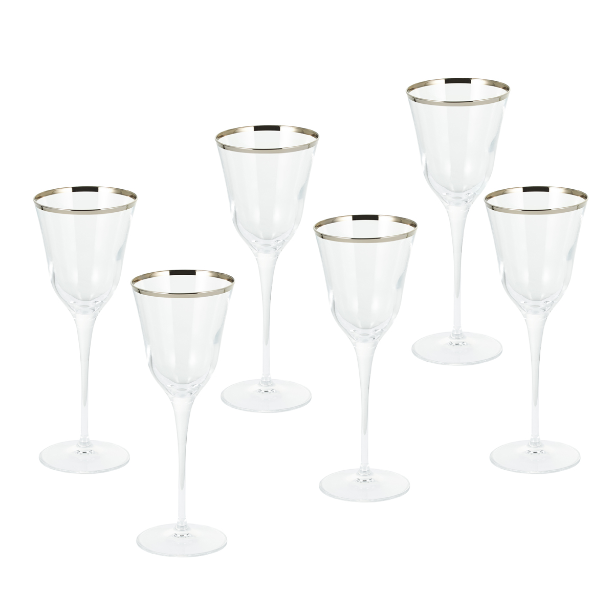 Набор бокалов Gipfel Julia Clear Filo Platino 42089 240 мл 6 предметов фото