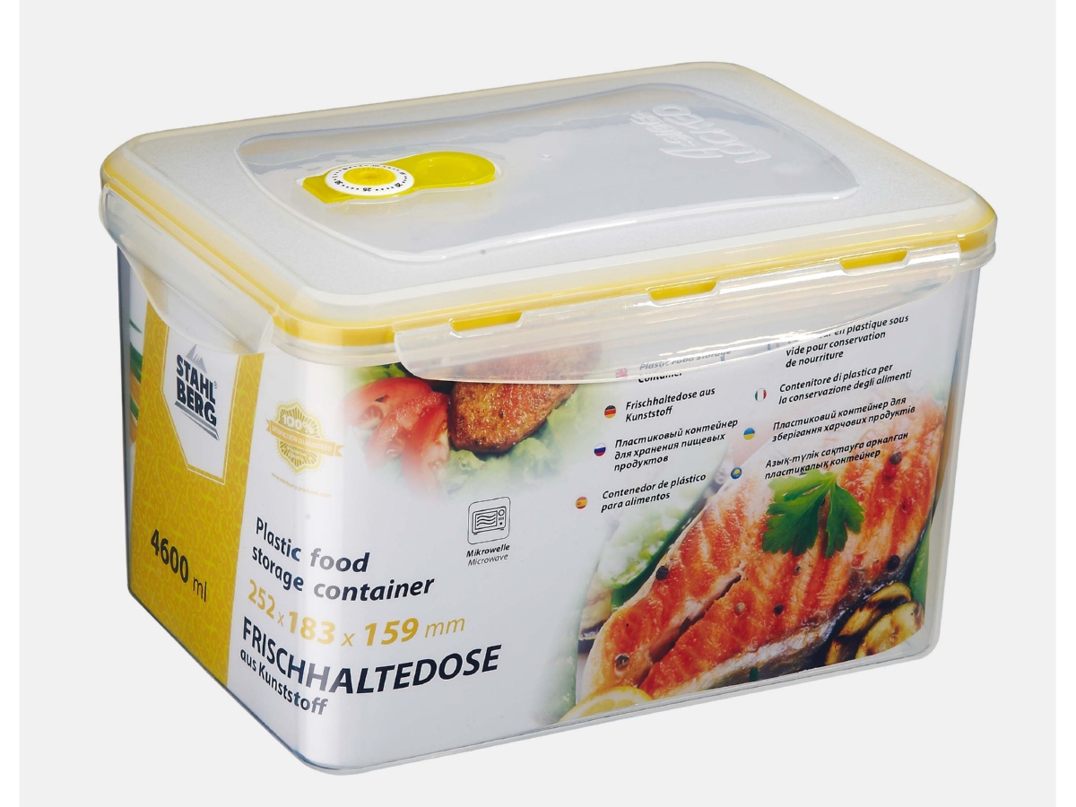 картинка 4262-S STAHLBERG Контейнер вакуумный пластиковый 4600 мл желтый от магазина Gipfel