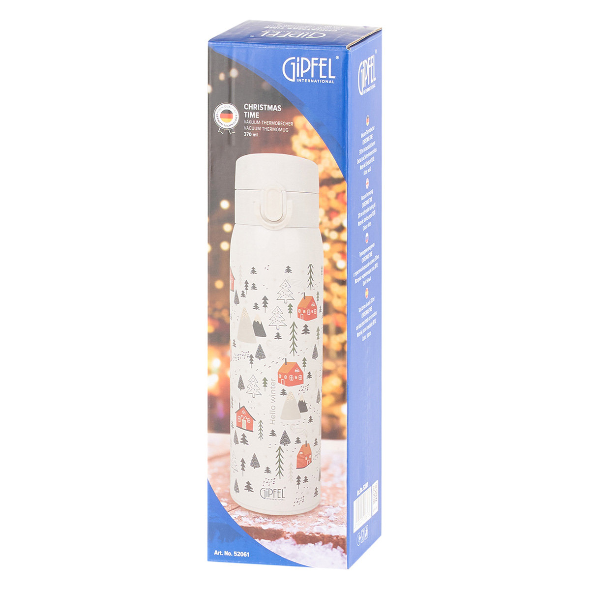 Термокружка вакуумная Gipfel Christmas Time 52061 370 мл фото