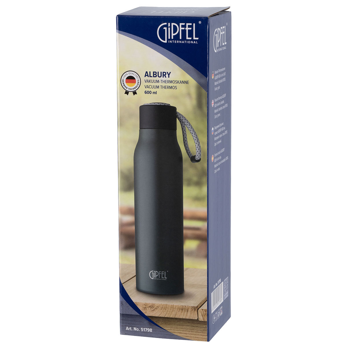 картинка 8181 GIPFEL Бутылка для воды Recycle 500 мл. Материал: боросиликатное стекло, сиилкон. Материал крышки: нержавеющая сталь 18/10, пластик, силикон. Цвет: оранжевый. от магазина Gipfel