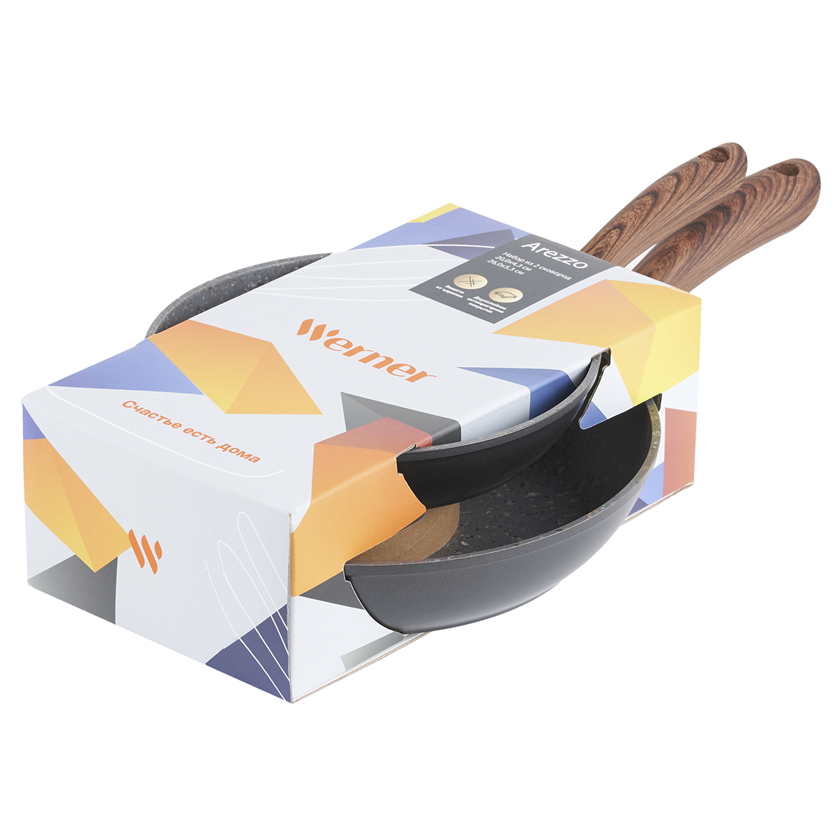 Набор из 2 алюминиевых сковород Werner Arezzo 50310 20 см и 26 см фото